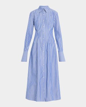 Sammy Striped Collared Midi Shirtdress