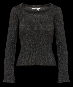 Ba&sh - Top manches longues côtelé - Taille 3 - Argent