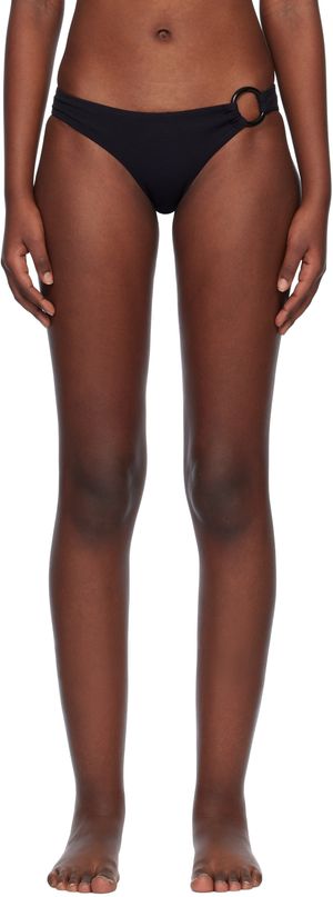 Matteau Culotte de bikini noire à anneau circulaire