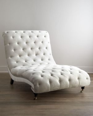 Tufted Silver Chaise