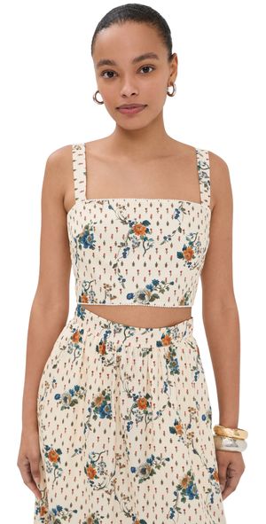 Borgo de Nor Didi Cotton Top MINATURE FLORAL CREAM 6