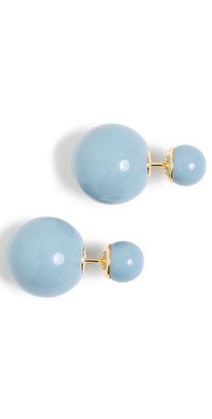 SHASHI Double Ball Earrings French Blue Blue One Size