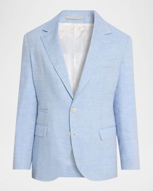 Men's Linen and Virgin Wool Two-Button Blazer