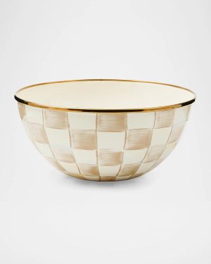 Mocha Check Small Everyday Bowl