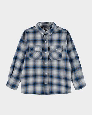 Boy's Rozzy Cotton Plaid Button-Front Shirt, Size 3T-6