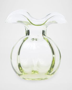 Hibiscus Glass Green Medium Fluted Vase