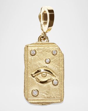 18K Yellow Gold Guardian Relic Coin Pendant with Diamonds