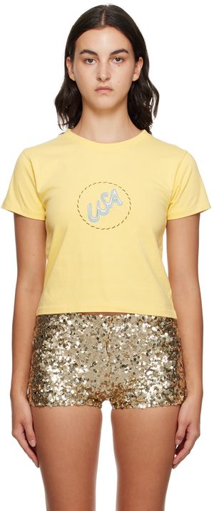 Bode Yellow 'USA' T-Shirt