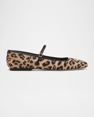 Ellie Leopard-Print Mary Jane Ballet Flats