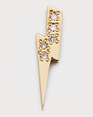 Lightning Bolt Single Stud Earring with Diamonds