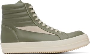 Rick Owens Baskets montantes rétro vertes - Hollywood