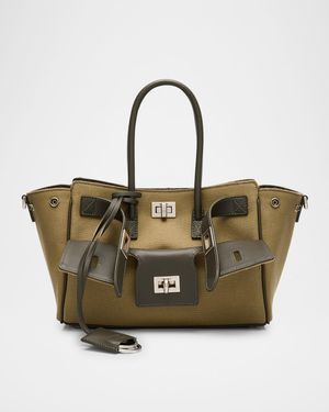 Bel Air Mini Canvas And Leather Tote Bag