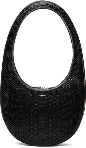 Coperni Black Python Embossed Swipe Bag
