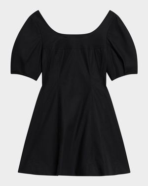 Puff-Sleeve Mini Dress