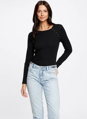 Morgan - Tee-shirt col rond ajusté - Taille XL - Noir