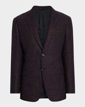 Men's Micro Grid Textured Blend Sport Coat