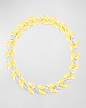 18k Diamond Petals Two-Tone Necklace