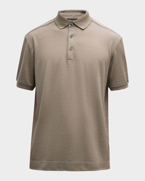 Men's Cotton and Silk Polo Shirt