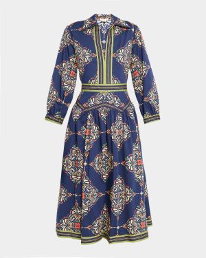Lola Medallion-Print Midi Shirtdress
