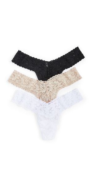 Hanky Panky 3 Pack Signature Lace Low Rise Thong Chai One Size