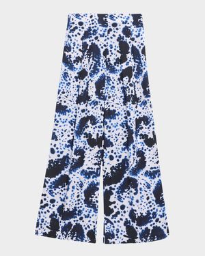 Pila Abstract-Print Pleated Wide-Leg Pants