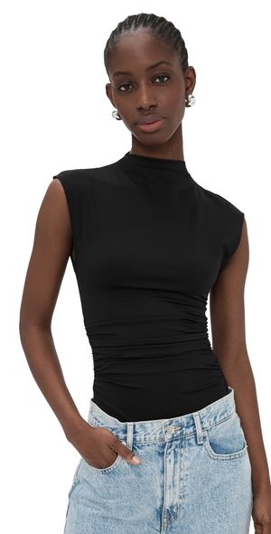 Good American Weightless Sculpting Thong Bodysuit Black001 XS