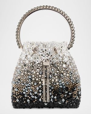 Bon Bon Ombre Crystal Top-Handle Bucket Bag