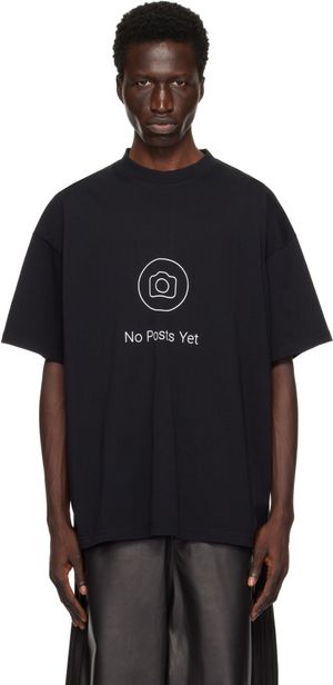 VETEMENTS Black 'No Posts' Regular T-shirt