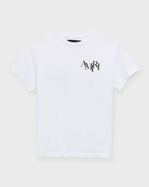 Boy's Staggered Logo-Print T-Shirt, Size 4-12