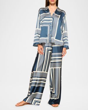 Isme Satin Button-Front Top