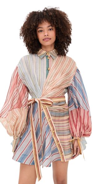 Zimmermann Rebellion Striped Mini Dress Spliced Stripes 1