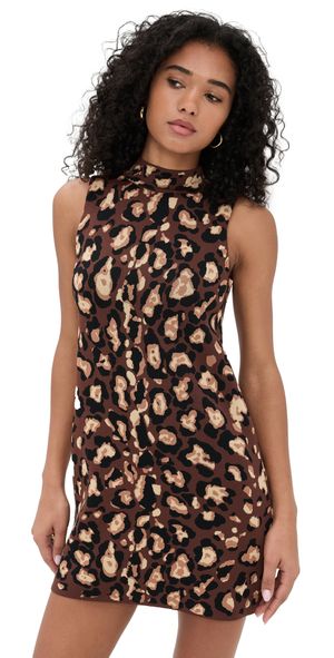Cara Cara Myrtle Dress Painted Animal Brown S