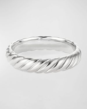 Men's 18k White Gold Cable Band Ring, 5mm