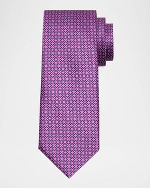 Men's Tonal Geometric Silk Tie