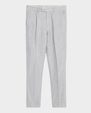Men's Straight-Fit Pleated Pants