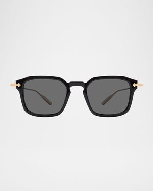 Men's Nolan Acetate & Titanium Rectangular Sunglasses
