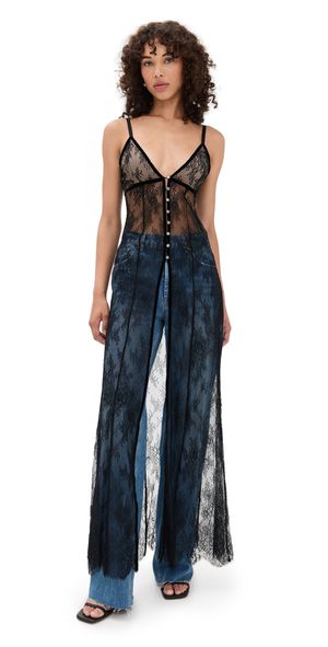 alice + olivia Melodie Lace Maxi Top Black 6