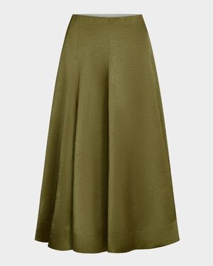 Draped Satin Skirt