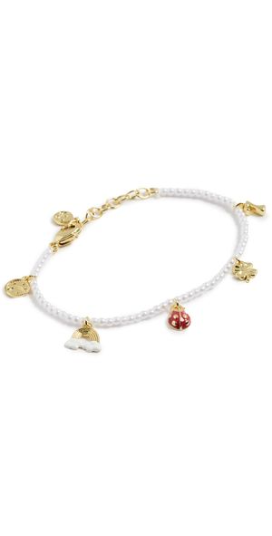 Gorjana Lucky Mini Charm Bracelet Pearl One Size