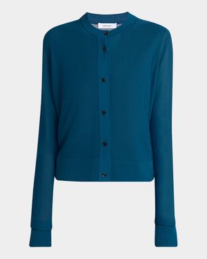 Semi Sheer Crewneck Cardigan