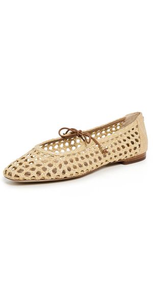 Sam Edelman Marcie Woven Mary Jane Flats Bleached Beechwood/Saddle 6