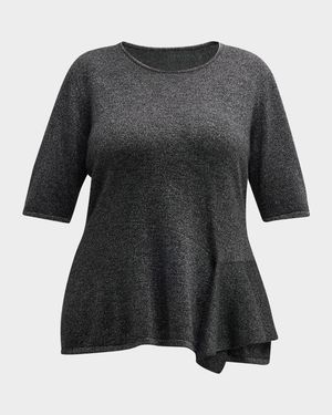Plus Size Cashmere Lurex Peplum Top