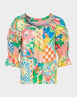 Lula Garden Puff-Sleeve Top