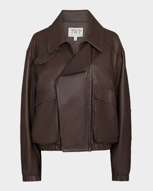 Hunter Bomber Jacket in Dolce Leather