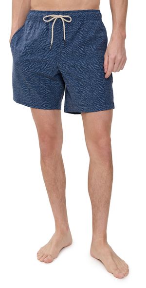 Fair Harbor The Bayberry Swim Trunks 7 Navy Shibori S