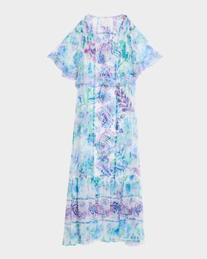 Annamarie Floral-Print Silk Chiffon Maxi Dress