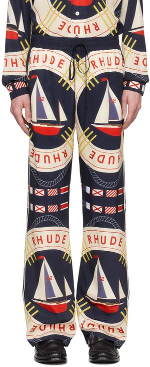 Rhude Blue Flag Sail Trousers