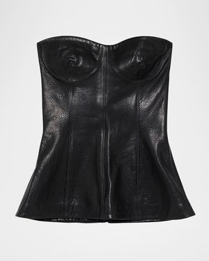 Tyla Strapless Leather Bustier