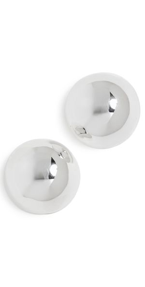 Annika Inez Large Hemisphere Earrings Silver One Size