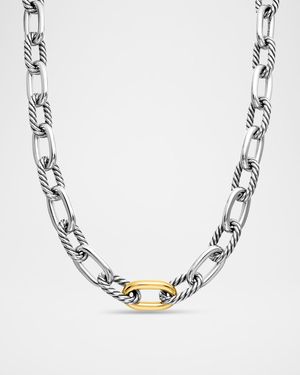 DY Madison Chain Necklace in Silver with 18K Gold, 13.5mm